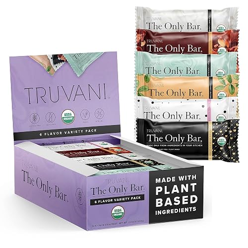 Trivani Truvani Plant Based Snack Bars | Variety 12 Pack | 5-8g Protein | USDA ...