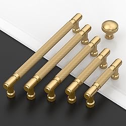 Amerdeco 10 Pack Champagne Bronze knurled Cabinet