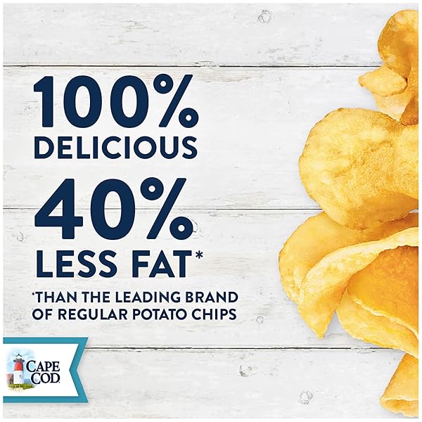 CAPE COD POTATO CHIPS, LESS FAT SEA SALT & VINEGAR KETTLE CHIPS, 7.5 OZ