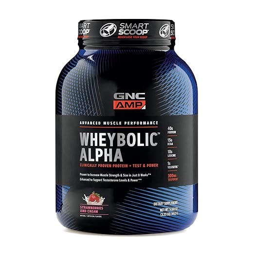 GNC AMP Wheybolic Alpha Whey Protein Powder, Strawberries