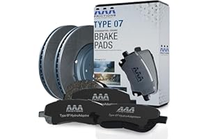 AAA Frictions Front Brake Kit for Mitsubishi Eclipse Cross 2018-2020, 2022-2024, Type 07 Hydro Adaptive+ Winter Ready Brake P