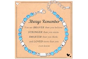 Wisedawn Nature Stone Bracelet, Trendy Teen Girl Gift Ideas with Quote Card for Birthday Christmas Easter Valentines