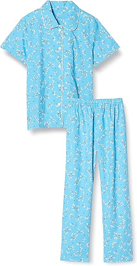 Amazon セシール Cecile 半袖シャツパジャマ Oth 340 795 A サックス S パジャマ ルームウェアセット 通販