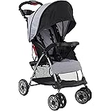 Kolcraft Cloud Plus Lightweight Easy Fold Compact Travel Baby Stroller, Slate Grey
