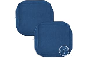 PureFit Waterproof Outdoor Cushion Covers Replacement for Patio Furniture Chair Seat Cushion Covers 24x24 inch for Outdoor Furniture Garden Backyard with Zipper, 2 Pack SLIPCOVERS ONLY, Navy