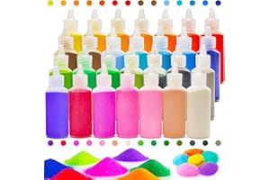 FOTTAQQAN 28 PCS Art Sand,DIY Arts and Crafts Kit,Terrarium Sand Play for Wedding Decor,Painting,Children,Decorations,Crafts(1.25oz Bottles)