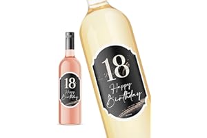 JOLI COON Jolicoon 18 Birthday Wine Bottle Labels - 18th Birthday Party Favors