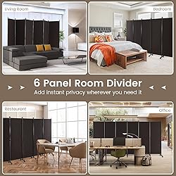 Giantex 6 Panel Room Divider, 132''W x 68''H Large