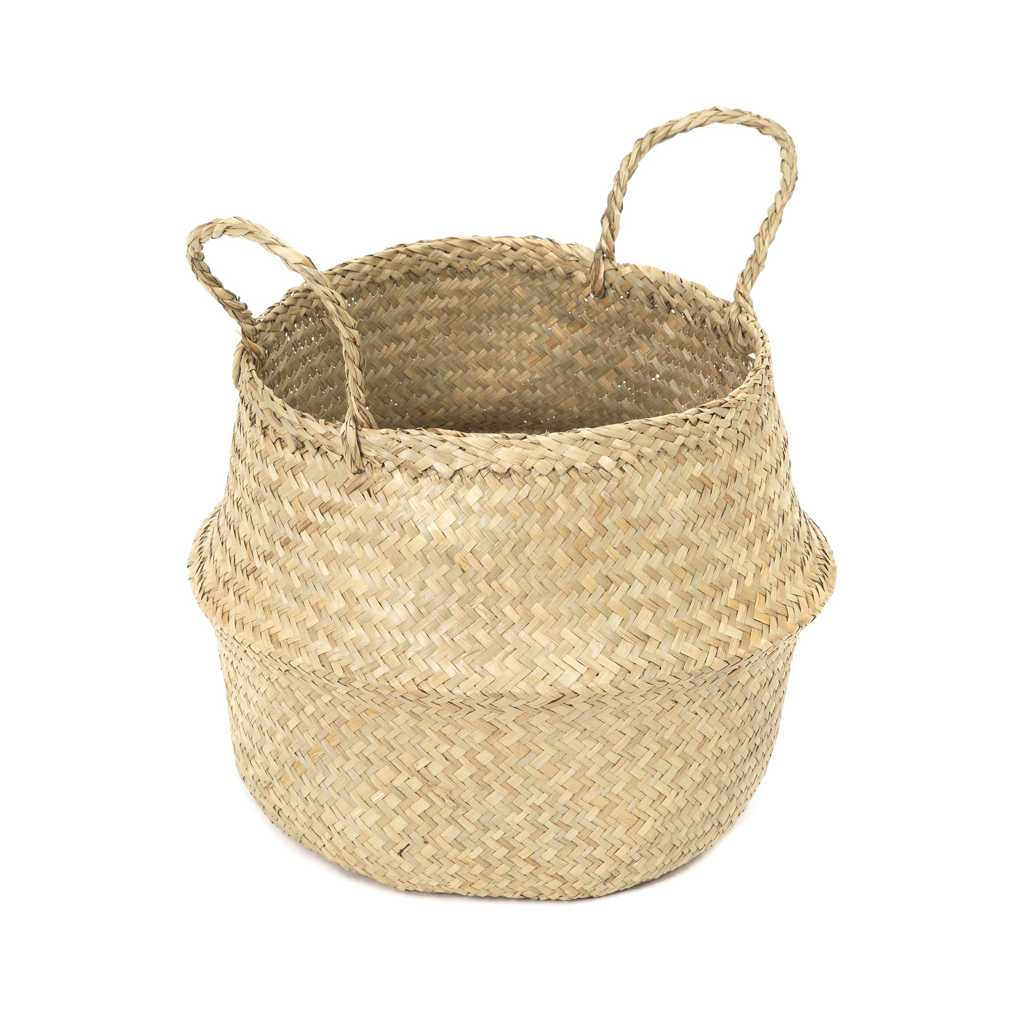 Compactor Belly Basket - Natural Seagrass, Handwoven, Large (35X35X32 cm) - Stylish Storage Solution