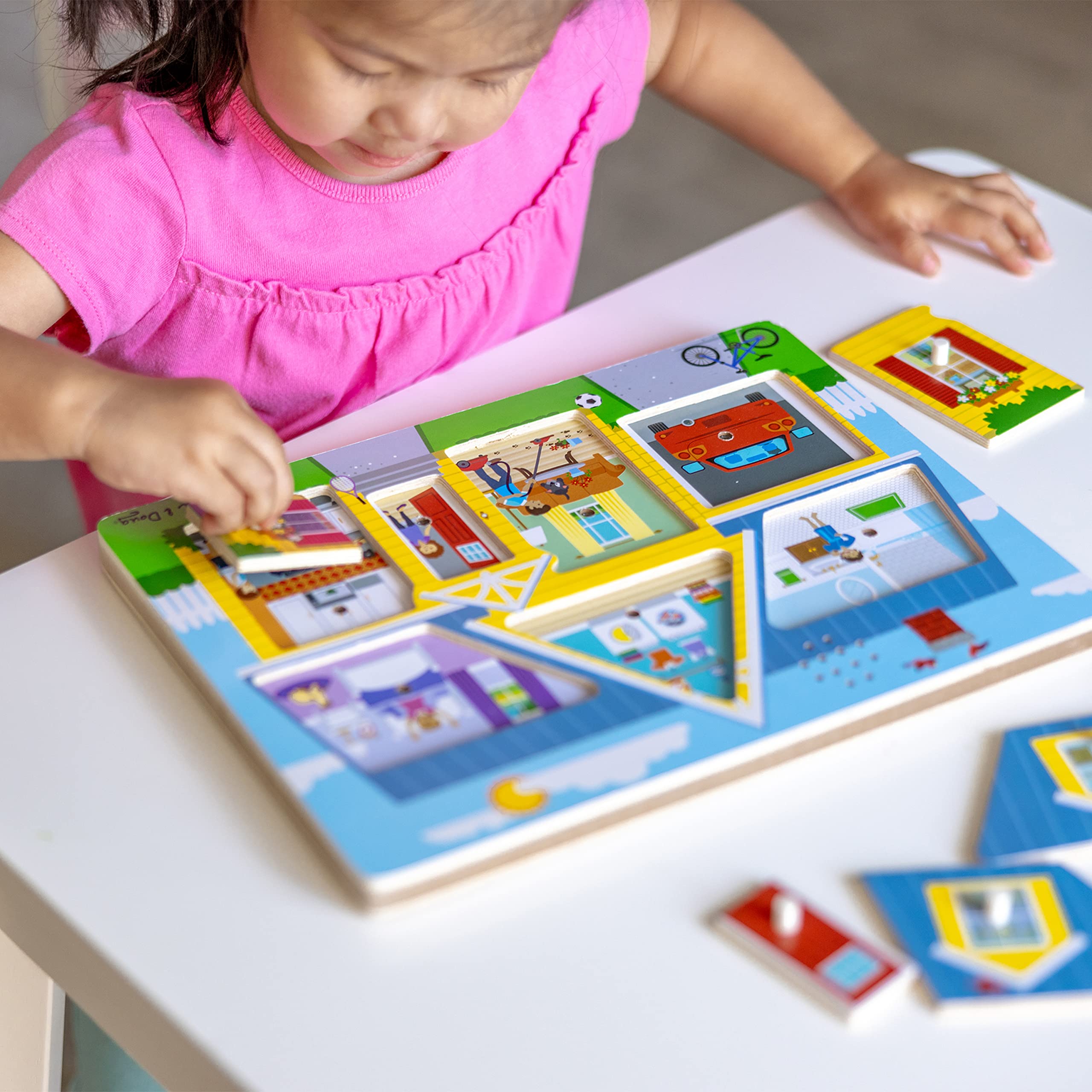 Melissa & Doug Around The House Sound Puzzle - Wooden Peg Puzzle (8 pcs)