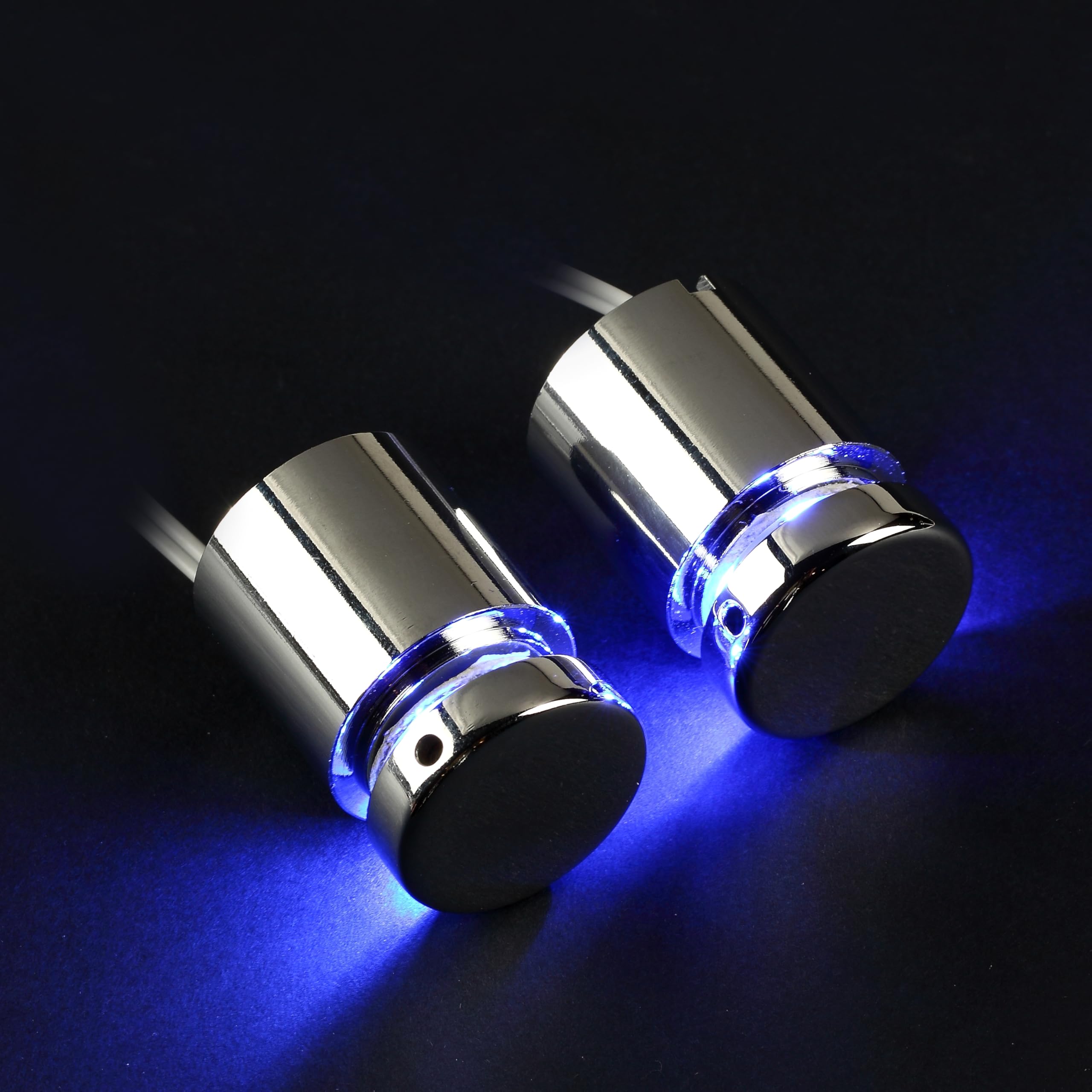 LED Sign Standoffs 25cm*25cm,Polished Chrome,Blue, for Glass, Acrylic and Other Transparent Plates,Pack of 2.