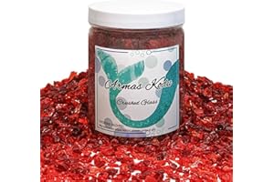 ARMAS KODU Crushed Glass for Resin Art, Broken Glass Pieces for Crafts Vase Filler Home Decorations,Crushed Glass for Crafts,3-6mm,1.5 Pound (90% Red/10% Orange)