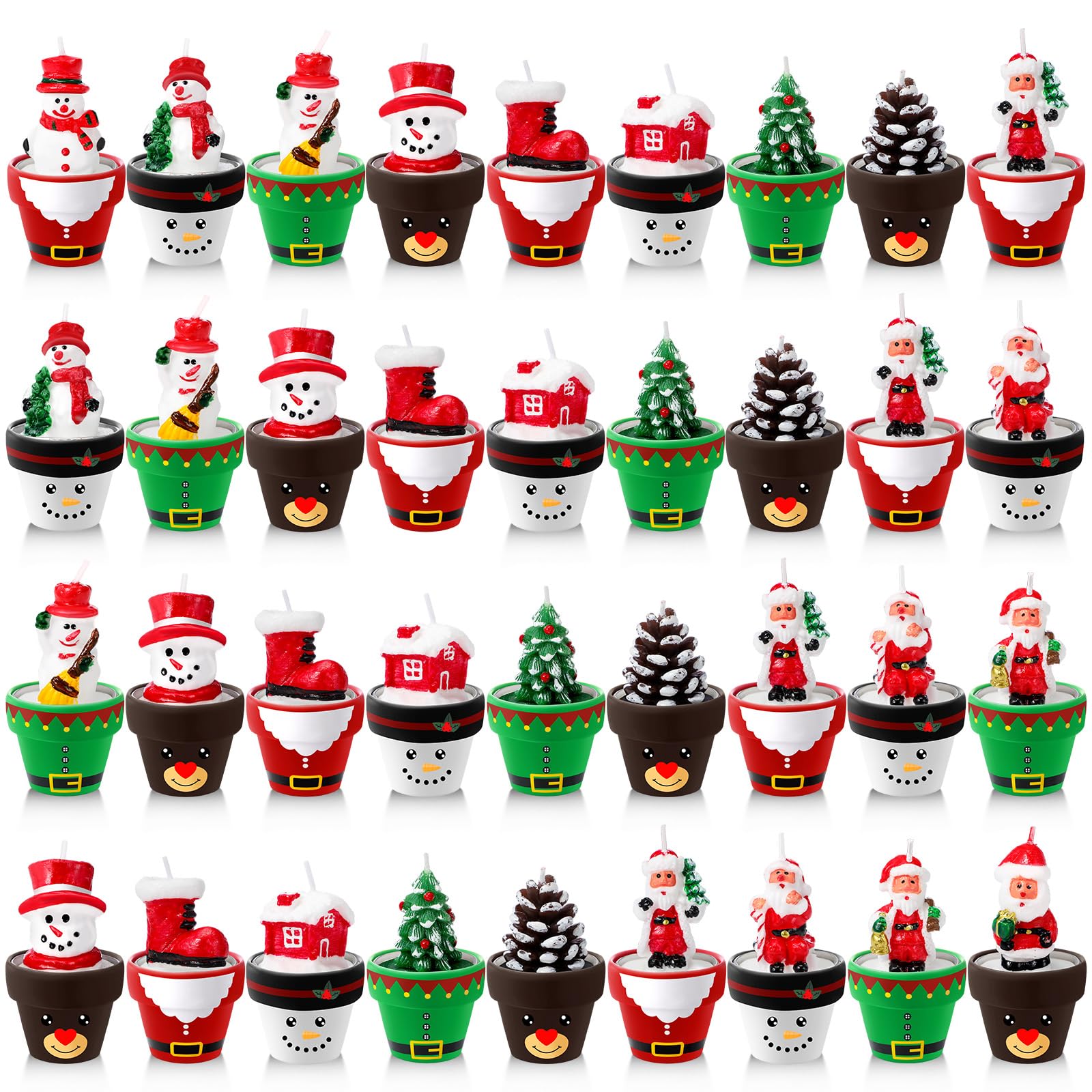 Photo 1 of Shihanee Christmas tealight Candles Novelty Handmade Christmas Tree Candle Delicate Stylish Plant Candle Mini Candles for Party Favors Decorations Gifts(36)