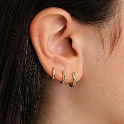 Inerney Gold Huggie Hoop Earrings Set for