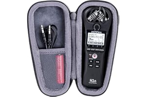 co2CREA for Zoom H1n H1 Digital Handy Recorder Hard Protective Case, Portable Travel Case Replacement (Black Case)