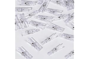 JUXINGDAZYF 60PCS Clear Clothes Pins for Baby Shower Games Boy Girl, Transparent Acrylic Clothes Pin Bulk, 1.4'' Mini Clothespins for Photos, DIY Crafts, Baby Shower Game Prop/Party Favors/Decorations
