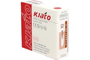 KIATO No.10 STERILE Swiss Carbon Steel Long Curved Ultra Thin Surgical Scalpel Blades Sharp Cutting Edge Individually Wrapped in Foils Disposable 100-count Box Long Expiry Date
