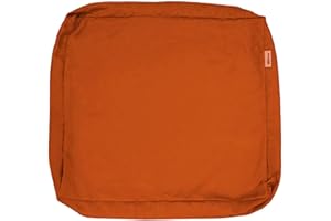 QQbed 2 Pack Outdoor Patio Chair Pillow Seat Washable Cushion Covers 24"X22"X4" Size - Replacement Covers Only (24"X22"X4" 2 Pack, Rust)