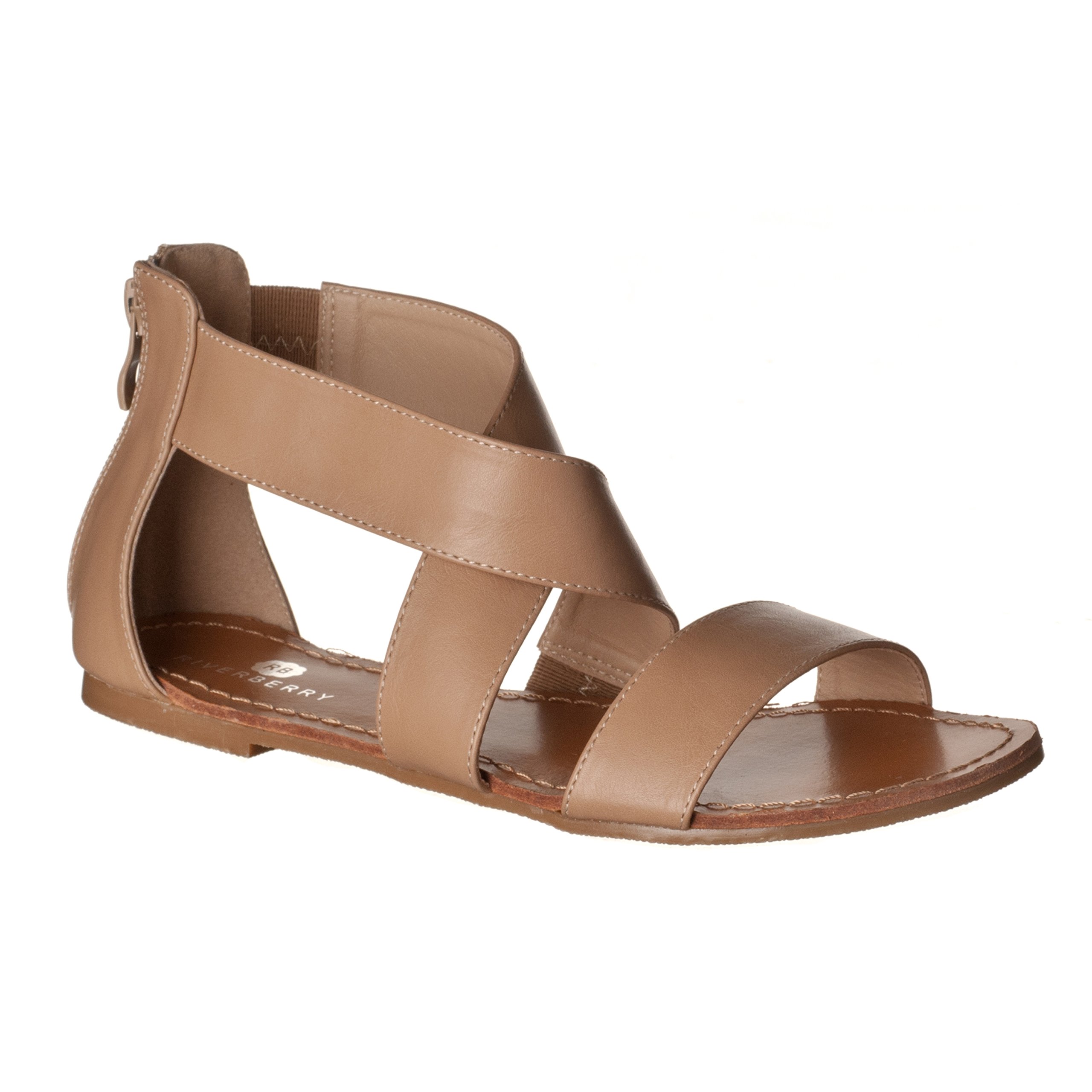 Riverberry Women's Claire Crisscross Strap Open Flat Sandals