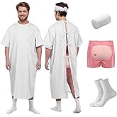 Harsever Halloween Costume Set for Adult Gown Funny Butt Shorts for Halloween Cosplay Men Adult