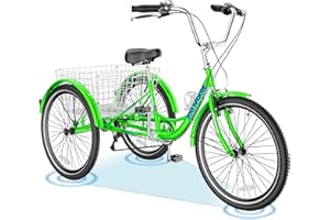 ABORON Adults Tricycle, 3 Wheels Bike for Adult, Tricycle for Adults, Double-Wall Wheel Rims, Tricycle for Women Men Exercise Outdoor Sports