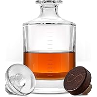 Whiskey Infinity Decanter - Cairn Craft Glass Whisky & Liquor Bottle and Stopper (1L capacity with 2oz markings)