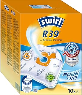 Swirl R39 MicroPor Plus Staubsaugerbeutel für Rowenta und Moulinex Staubsauger 10er Pack, 10 Stück + 2 Filter
