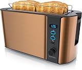 arendo Frukost 4-Slice Long Slot Toaster 1500 W with Warming Rack