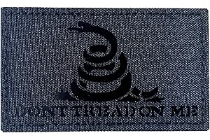 JUJUPUPS 2x3.5 Infrared IR Don't Tread On Me Tactical Embroidered Vest Patch Hook-Fastener Backing (Black)