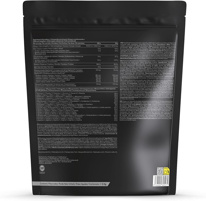 Beverly ISOLATE CFM – Isolado de Soro Premium | 30 g de proteína | Baixo em lactose e sem açúcares adicionados | 29 porções | Construção muscular (1 kg, bolacha de chocolate)