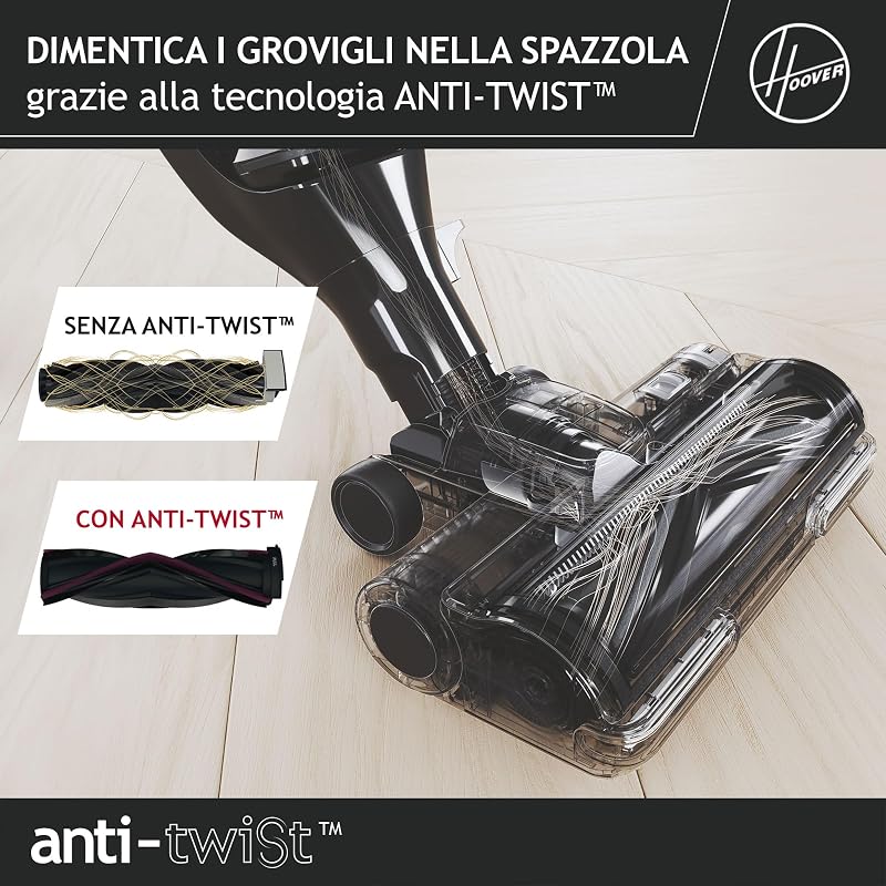 Aspirapolvere senza filo con CORNER GENIE, Spazzola anti-grovigli con luci LED integrate [HFX10H]