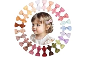 RUYAA 25 Pieces 25 Colors Baby Hair Clips Fully Lined No Slip for Fine Hair Toddler Hair Clips Baby Barrettes Hair Bows for Infant Newborn Hair Accessories Hairpins