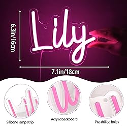 ATTNEON Neon Sign for Wall Decor, LED Lily Name