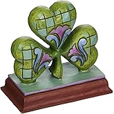Jim Shore Heartwood Creek Mini Shamrock Stone Resin Figurine, 2.875”