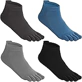 HJZHII 4 Pairs Toe Socks, Toe Shoes for Women Toes Topper Sock Women Barefoot Socks No Show Running Five Finger Stockings Low Cut Athletic 4 Colors Cotton Stockings