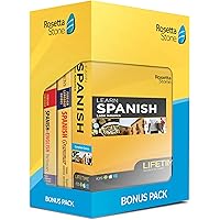 Learn Spanish: Rosetta Stone Bonus Pack Bundle (Lifetime Online Access + Grammar Guide and Dictionary Book Set)