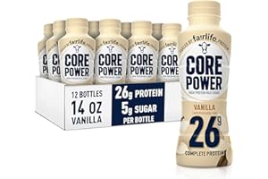 Core Power Protein Shake, Vanilla, 26g Bottle, 14oz, 12 Pack