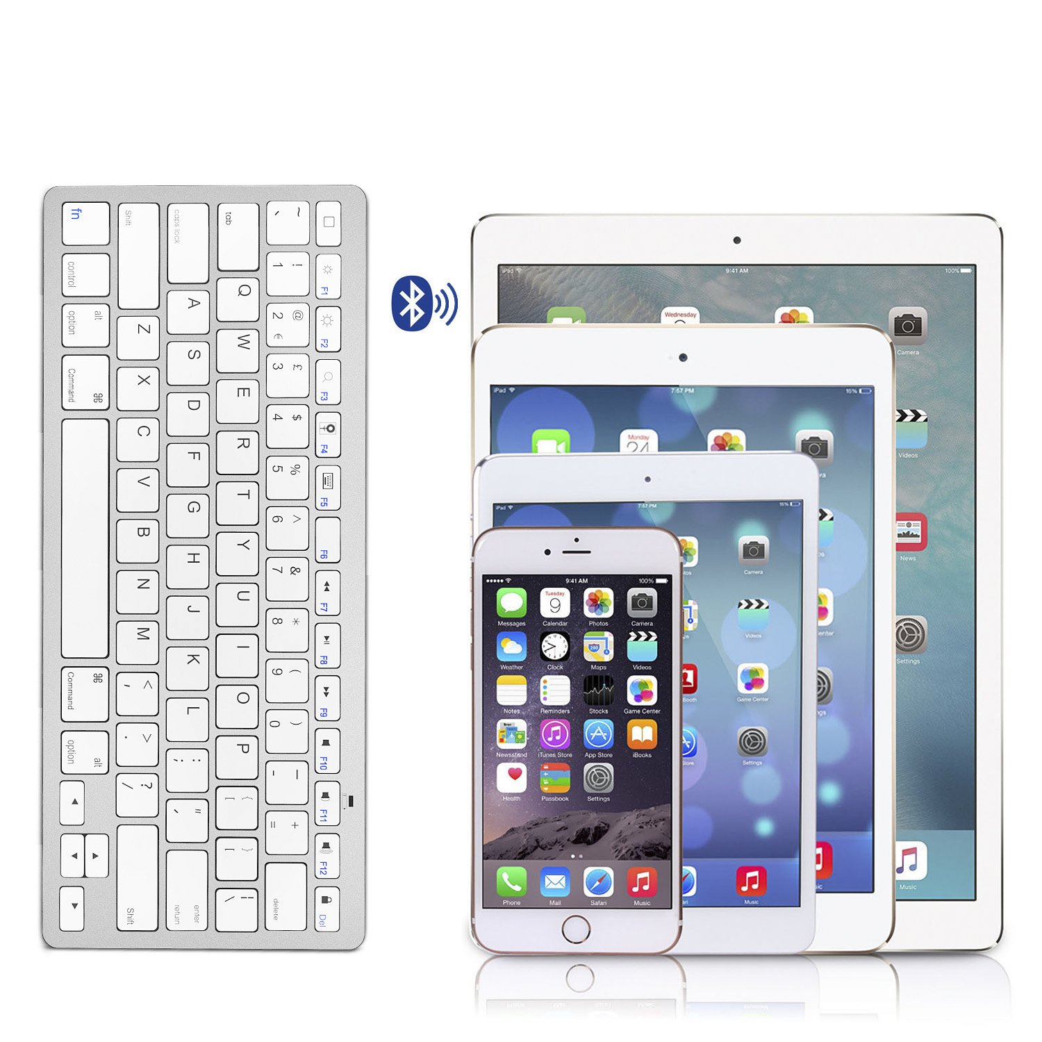 OMOTON UltraSlim Bluetooth Keyboard Compatible with iPad 10.2inch/ 9.