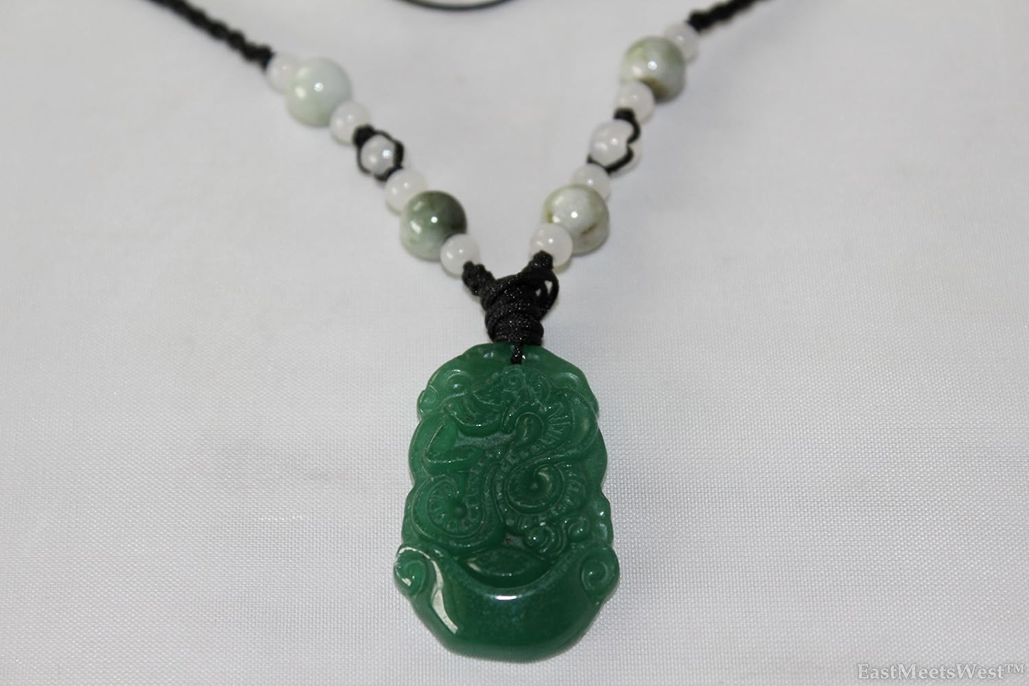 Natural Green Jade Stone Hand Carved Lucky Pendant Charm Snake Zodiac Feng Shui Lucky Amulet