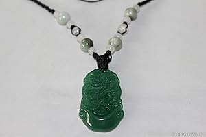 Natural Green Jade Stone Hand Carved Lucky Pendant Charm Snake Zodiac Feng Shui Lucky Amulet