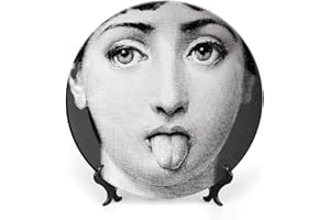 Aloked Lina Cavalieri Plate, Wall Decorative Plate, Mysterious Face Plate Wall Hanging Decoration,Including Bracket and Special Spring Hook, 8 Inch, S7