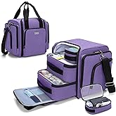 BAFASO Large Pill Bottle Organizer with 4 Inner Removable Pouches, Medicine Bag Come with Shoulder Strap (Bag ONLY),Purple