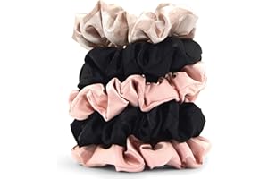 Kitsch Satin Scrunchies for Women - Softer Than Silk Scrunchies | Hair Ties No Damage for Frizz-Free Sleep | Stocking Stuffers for Teen Girls | Ideal Gifts for Women, Assorted, 5pcs