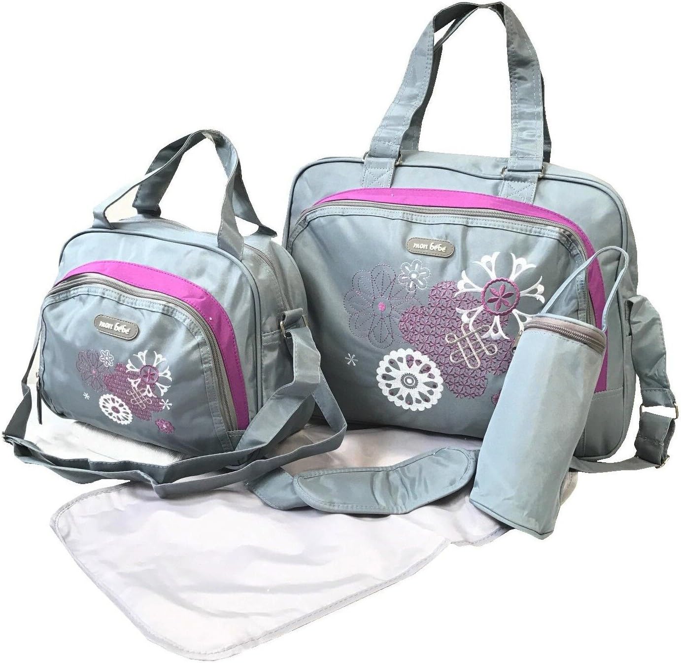 4pcs Baby Nappy Changing Bags Waterproof Diaper Bag Set Embedded Flower