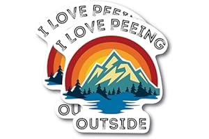 BLISS MONKEY CO. (2 Pack) I Love Peeing Outside Bumper Sticker - Funny Camper Outdoorsman Adventurer Hiker Camping - 5 Inches On Longest Side - Premium Vinyl - Made in USA BMCS0283