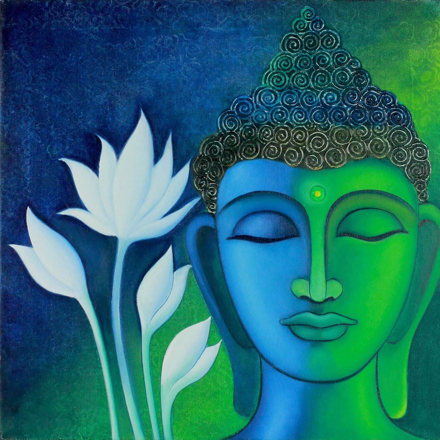 MHHDD Gautama Buddha Painting Seek Peace Vishnu Rajput Arts Posters And
