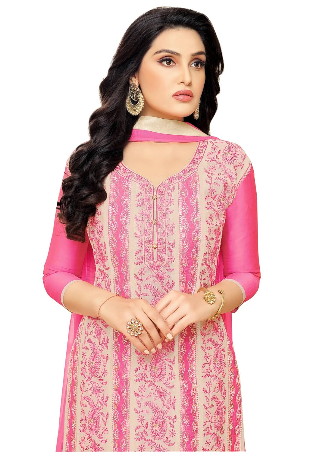 rajnandini women's chanderi embroidered dress material (joplmf4007_pink_free size)