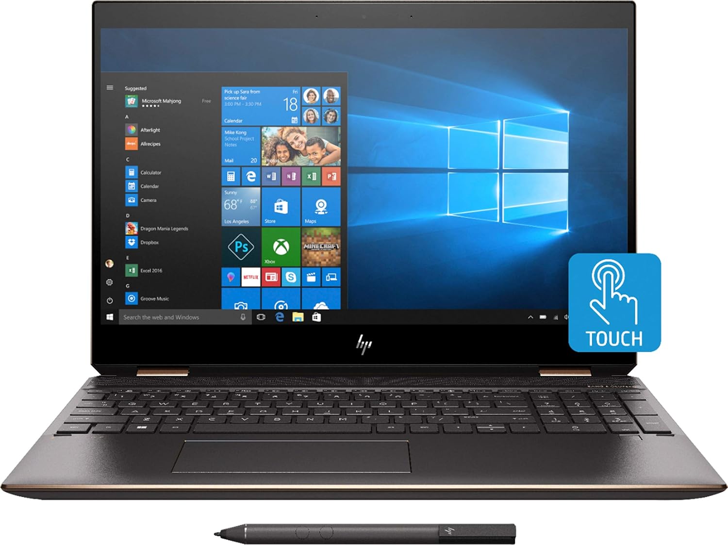 2019 Hewlett Packard Spectre x360 (15-DF0033DX) 2-in-1 15.6" 4K Ultra HD Touch-Screen Laptop Intel Core i7 - 16GB Memory - 512GB SSD + Optane - Dark Ash Silver Finish