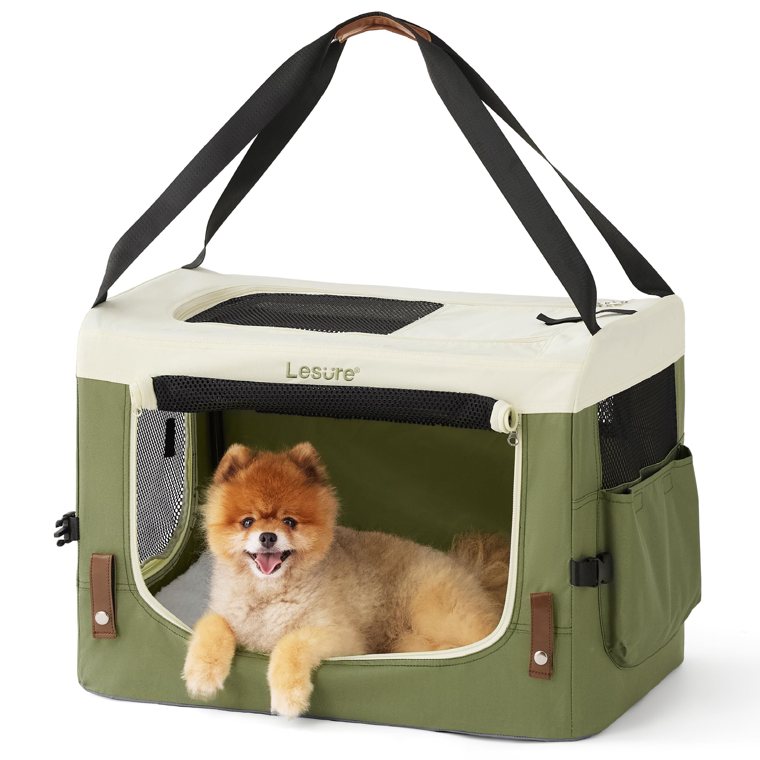 Lesure Collapsible Travel Dog Crate for Small Dogs, Portable Soft Dog ...