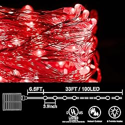 kemooie 2 Packs Solar Fairy Lights, 100 LED 33FT 8